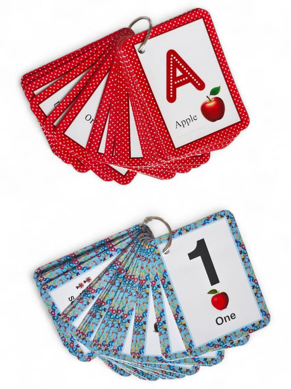 Preschool Flash Cards – Alphabet Learning Cards & Number Recognition Set with Handwriting Practice Mat