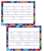 Reusable Number Formation Worksheets for Kids – Numbers 1–20 Tracing Practice Mats | Double-Sided Writing Sheets – Dragons Theme | Early Educational Gift for Kids by ZStore