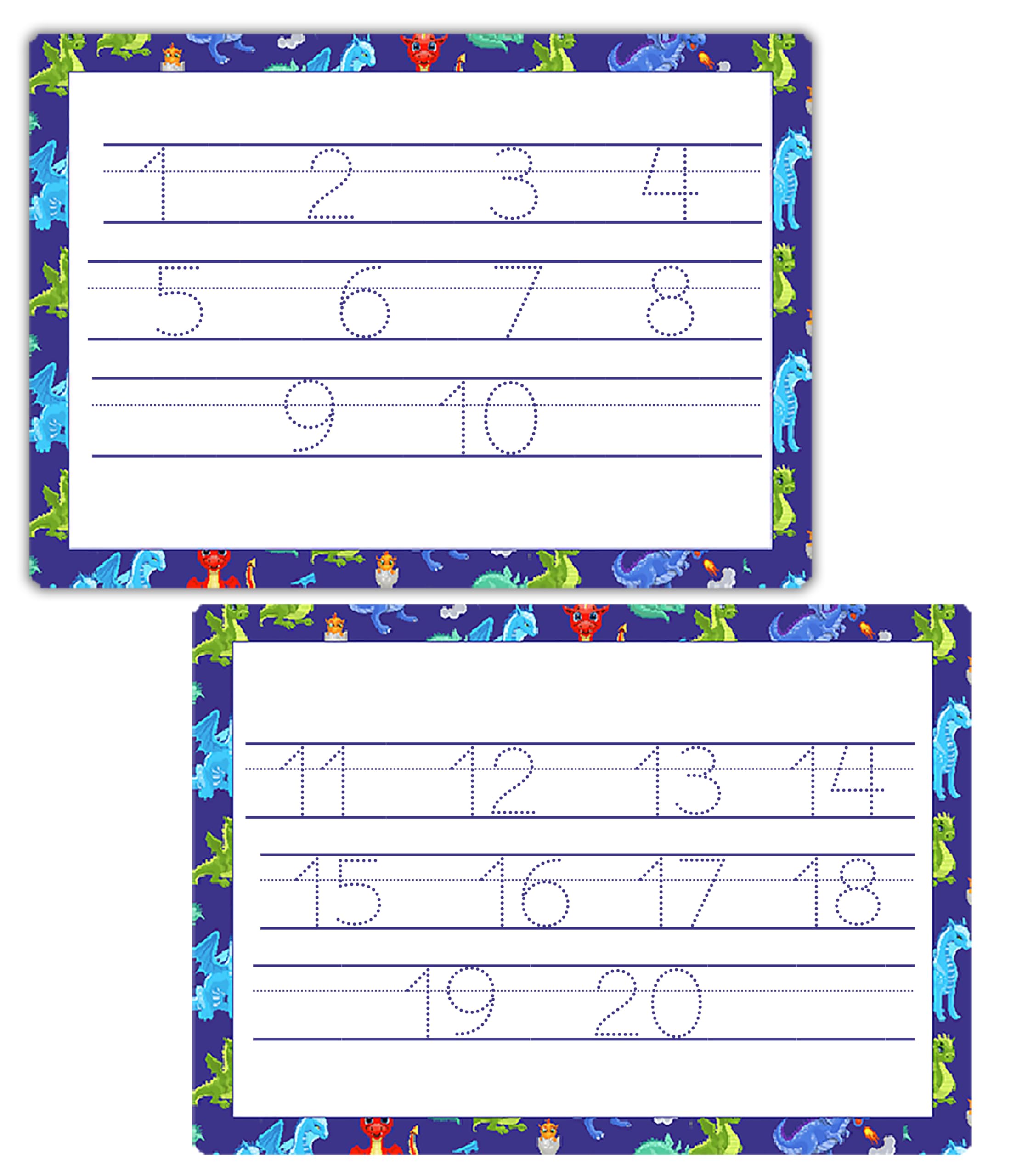 Number Tracing 1 To 20 Practice Mat Wipe Clean Toddlers by ZStore