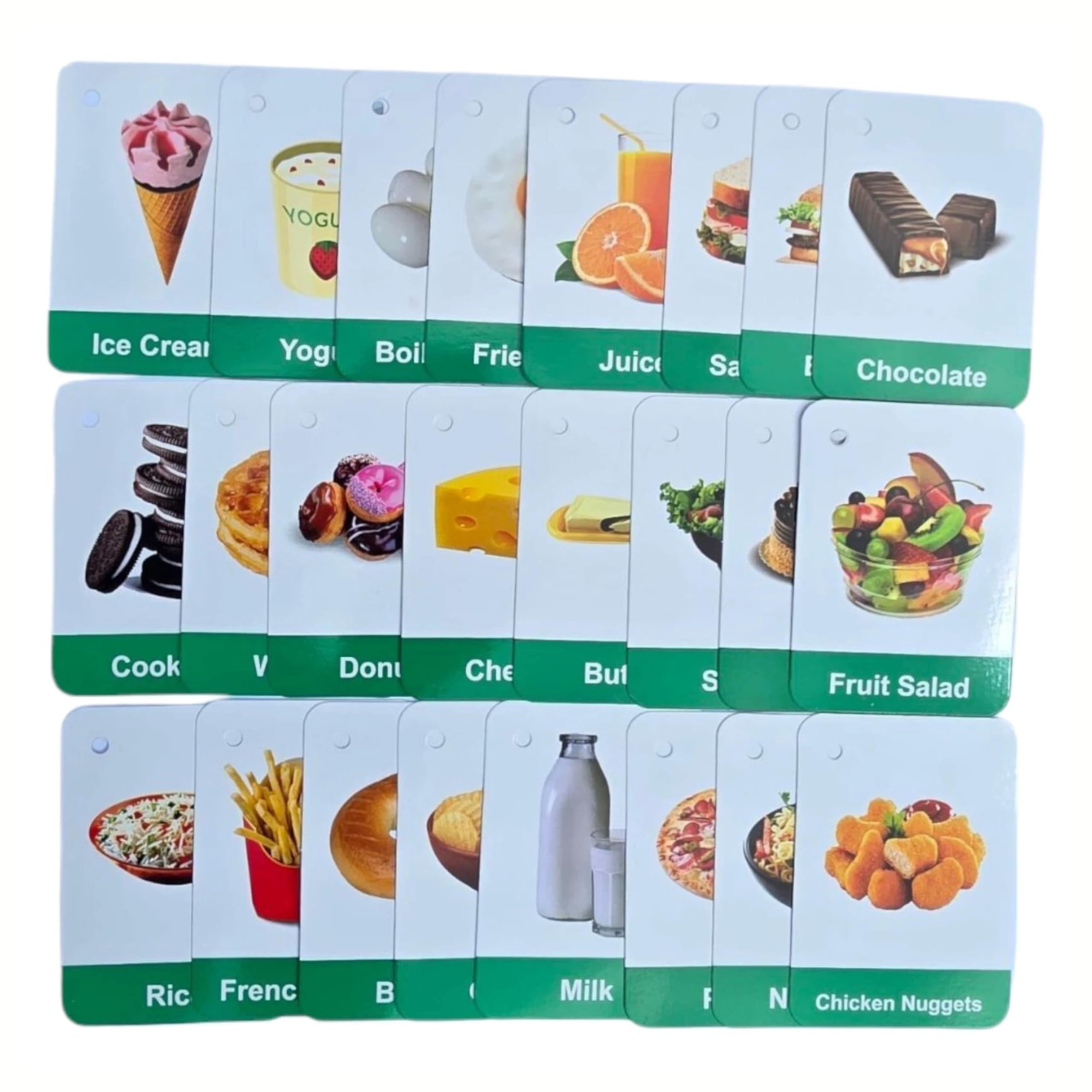 Food Flashcards for Kids by Zstore 24 Card Set Double Sided by Zstore