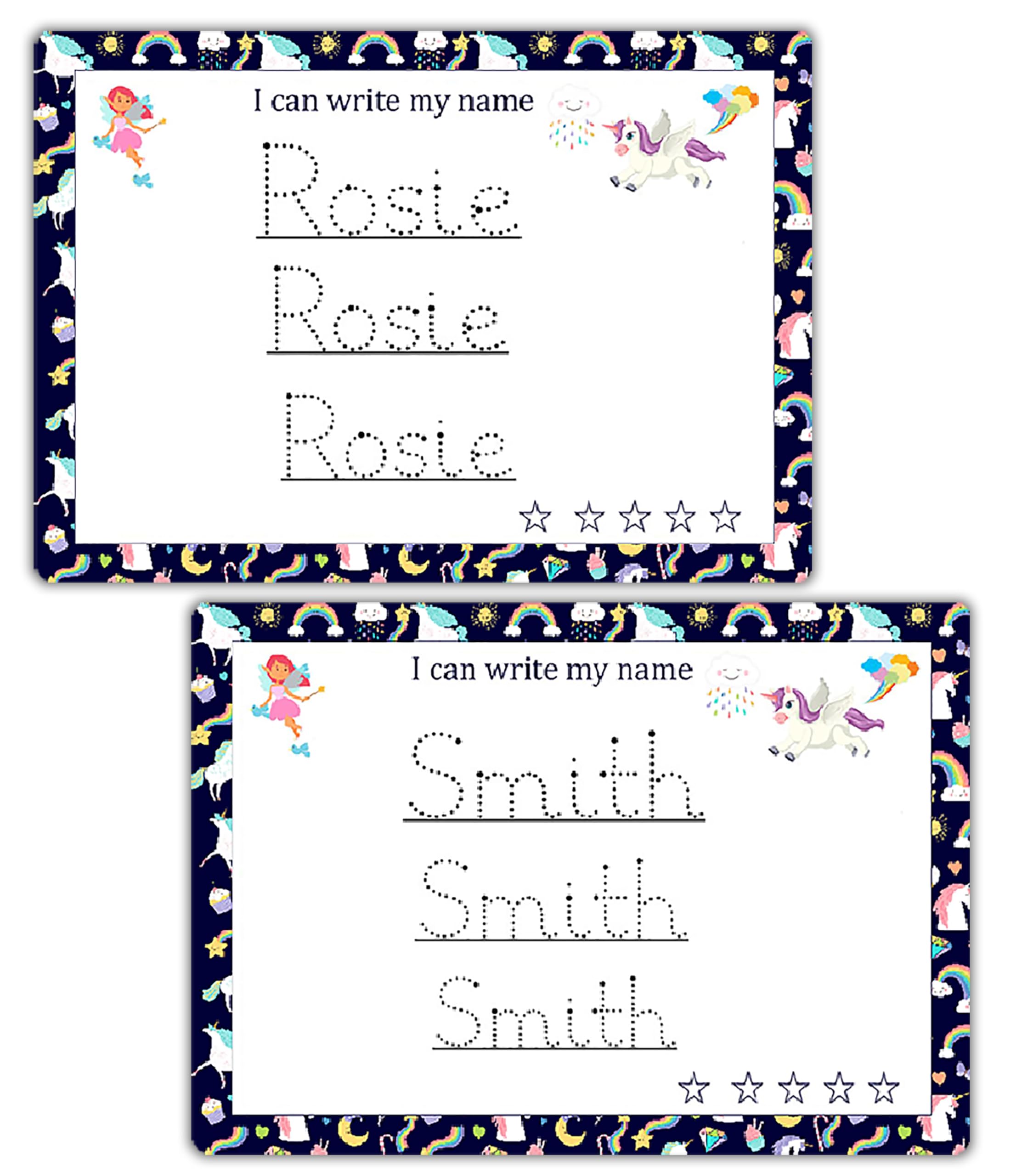 Kids Name Tracing Practice Mat Personalized Handwriting Board by ZStore
